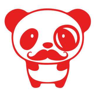 Mr. Panda Moustache Decal (Red)